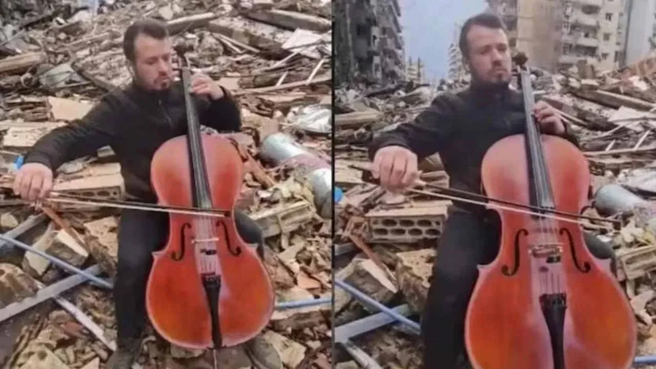 శిథిలాల మధ్య సంగీతం – వైరల్ వీడియో కంటనీరు తెప్పిస్తుంది